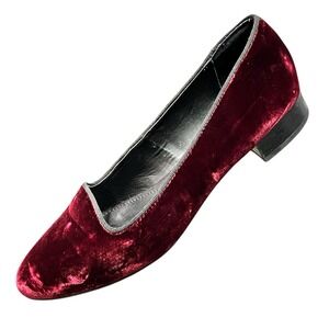 Isola Casoria Velvet Flats Sz 9 Burgundy Oxblood Red Smoking Loafer Whimsigoth